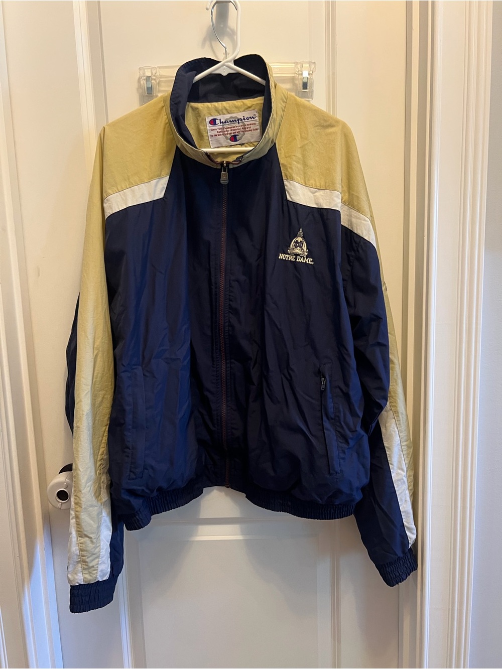 Champion Notre Dame Jacket Mens Size XL College Full Zip 90s Bomber Vintage READ